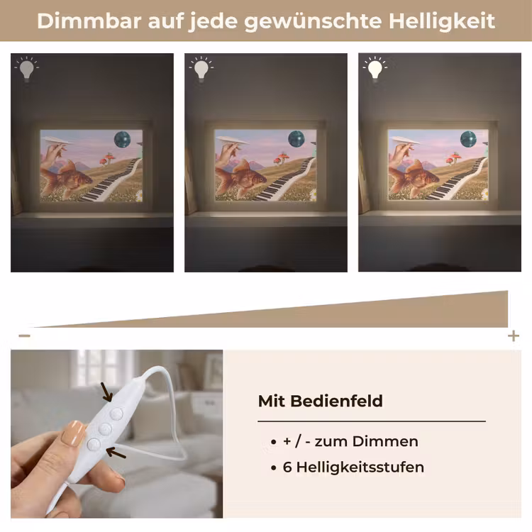 Lightbox - Wandleuchte - Fisch – Natur – Abstrakt - Vis - Natuur - Abstract Light Box met kabel (Wandlamp) klein
