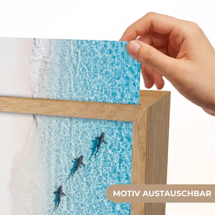 Vis - Oceaan - Strand - Turquoise - Natuur Light Box met kabel (Wandlamp) klein -USP_websiteprintDE