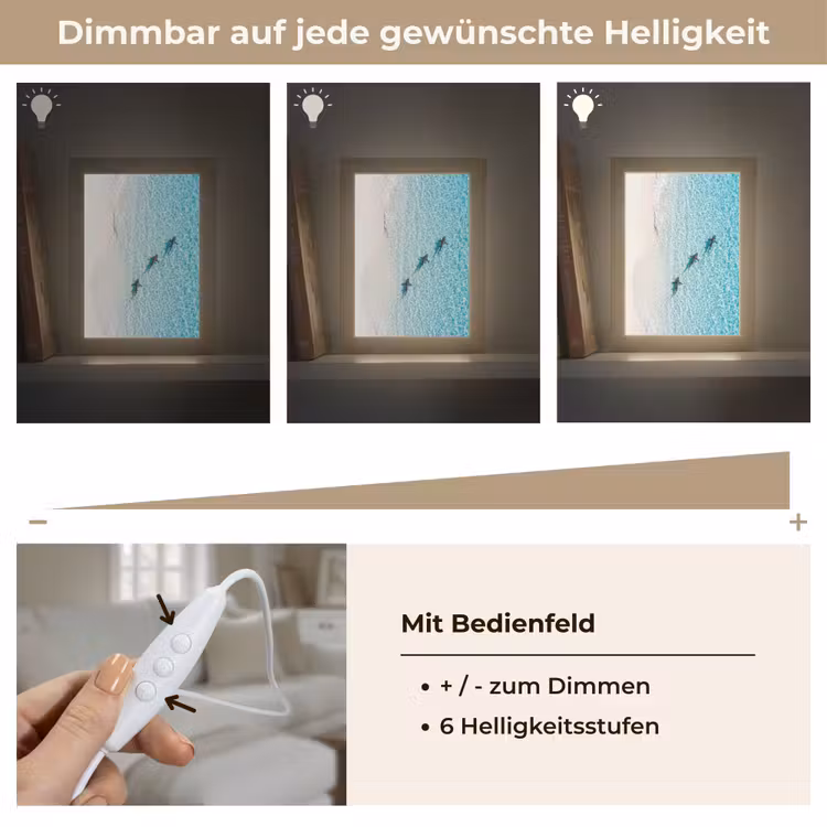 Vis - Oceaan - Strand - Turquoise - Natuur Light Box met kabel (Wandlamp) klein -USP_dimbaarDE