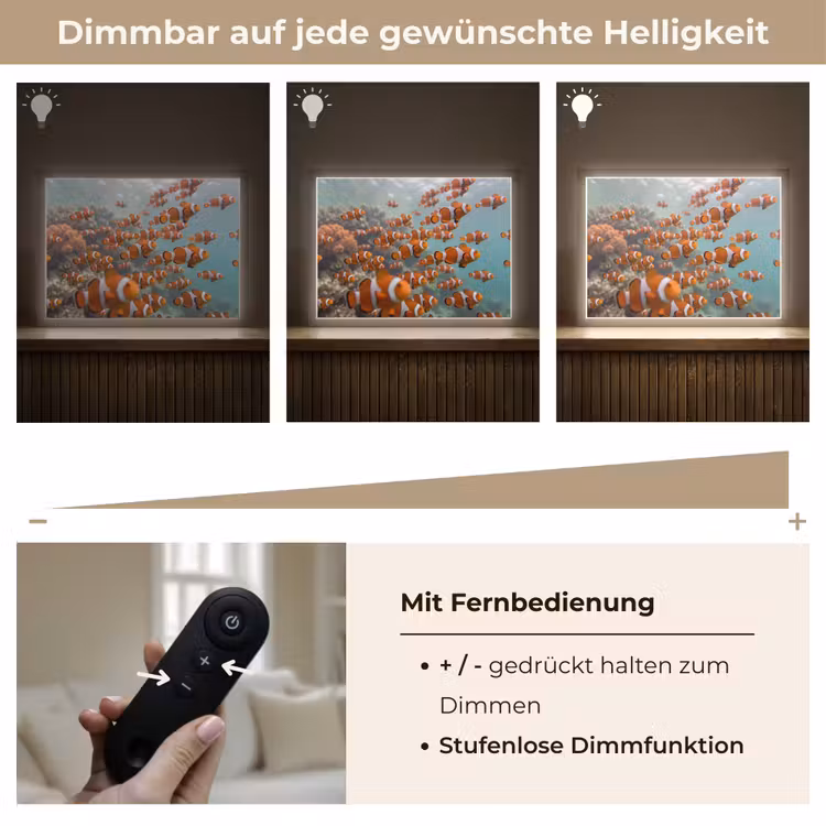 Vis - School - Onderwater - Dieren - Oranje Light Box met batterij (Wandlamp) middel -USP_dimbaarDE