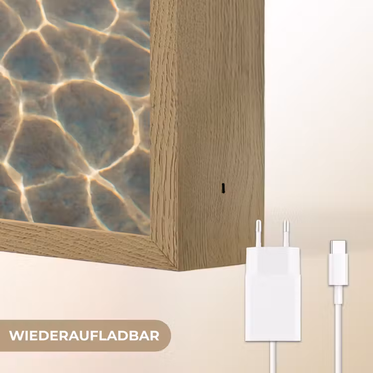 Vis - Water - Dieren - Oranje - Goud Light Box met batterij (Wandlamp) middel -USP_websiteoplaadbaarDE
