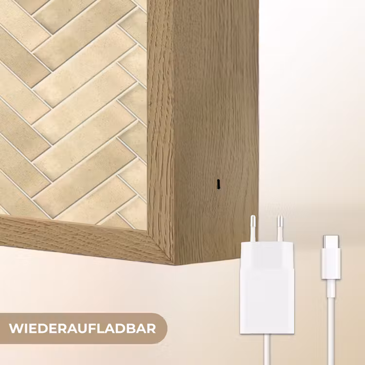 Visgraat - Tegel - Zand Light Box met batterij (Wandlamp) middel 907 -USP_websiteoplaadbaarDE