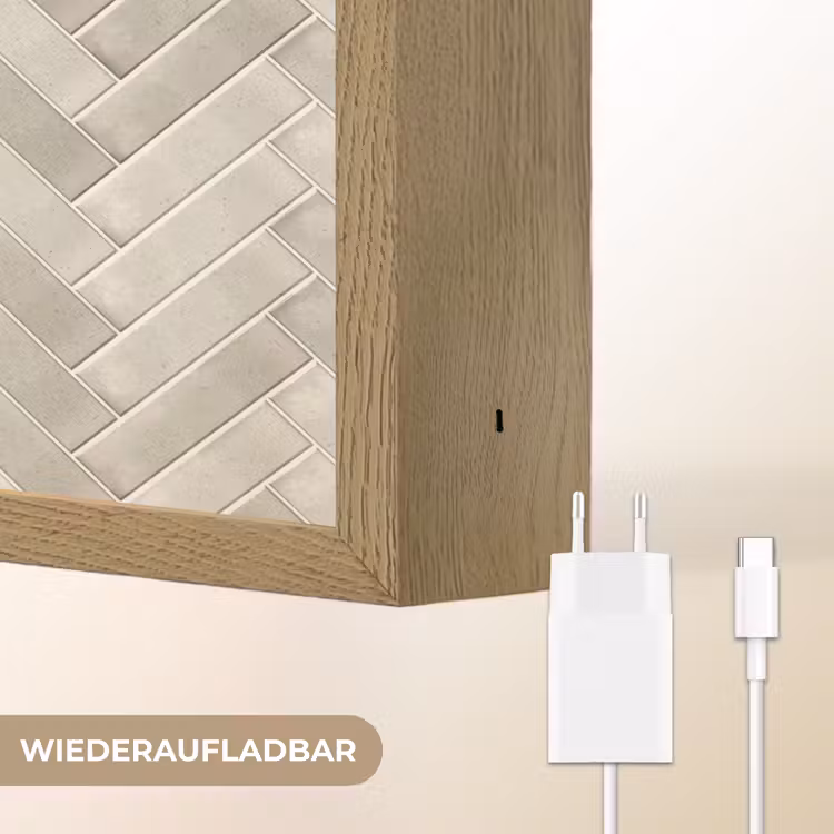 Visgraat - Wandtegel - Beige Light Box met batterij (Wandlamp) middel 907 -USP_websiteoplaadbaarDE