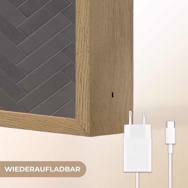 Visgraat - Wandtegel - Donkergrijs Light Box met batterij (Wandlamp) middel 907 -USP_websiteoplaadbaarDE