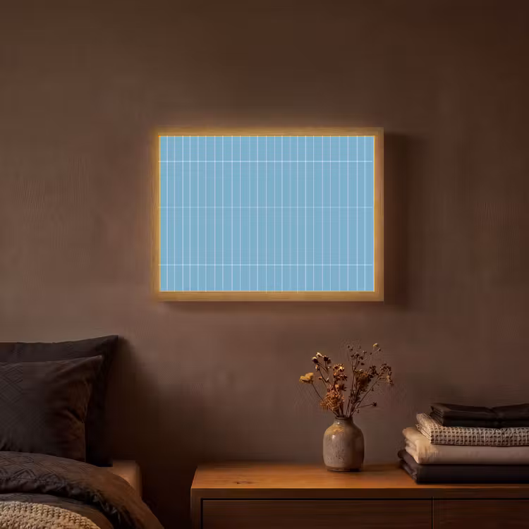 Tegel - Langwerpig - Patroon - Blauw Light Box met batterij (Wandlamp) middel 907 -sfeer4