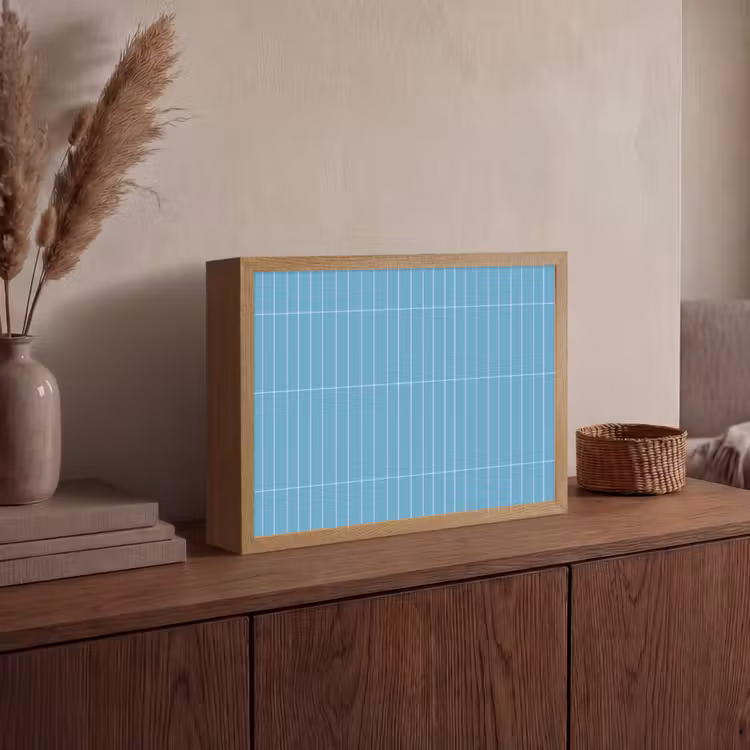 Tegel - Langwerpig - Patroon - Blauw Light Box met batterij (Wandlamp) middel 907 -sfeer2