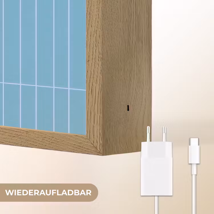 Tegel - Langwerpig - Patroon - Blauw Light Box met batterij (Wandlamp) middel 907 -USP_websiteoplaadbaarDE
