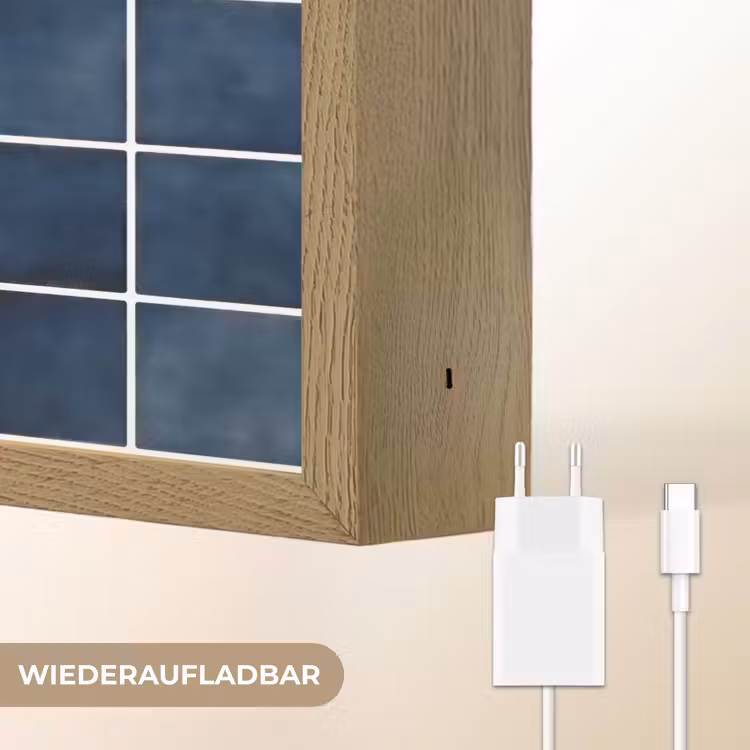Tegel - Modern - Blauw Light Box met batterij (Wandlamp) middel 907 -USP_websiteoplaadbaarDE