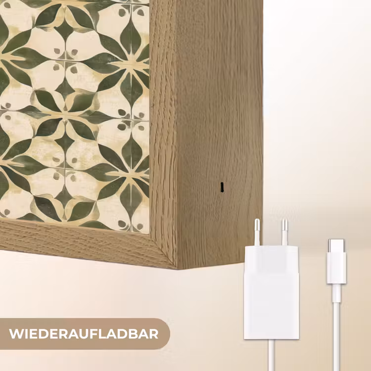 Tegel - Dessin - Groen Light Box met batterij (Wandlamp) middel 907 -USP_websiteoplaadbaarDE