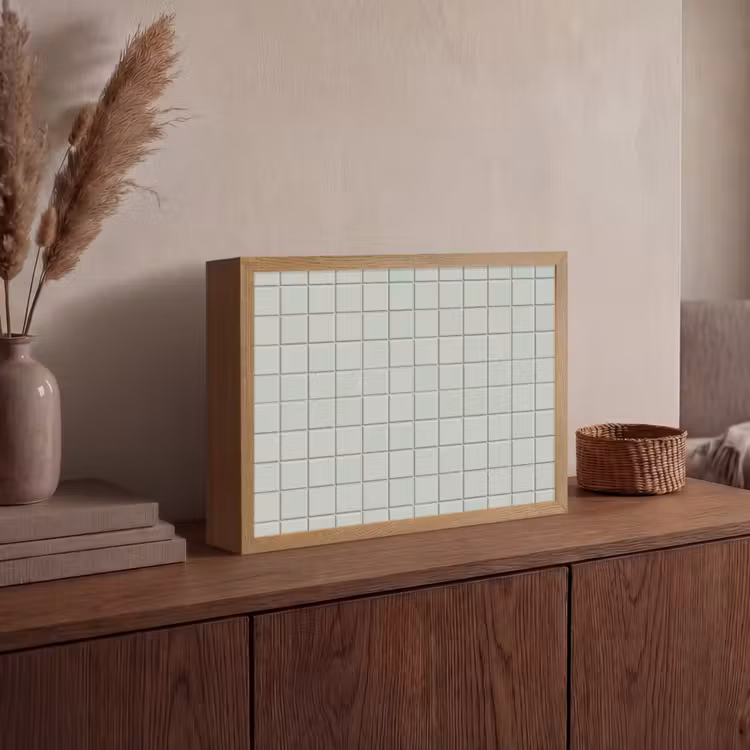 Tegel - Patroon - Lichtgroen Light Box met batterij (Wandlamp) middel 907 -sfeer2