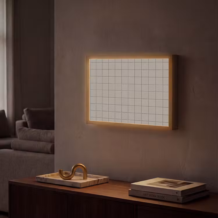 Tegel - Patroon Kiezel - Grijs Light Box met batterij (Wandlamp) middel 907 -sfeer1
