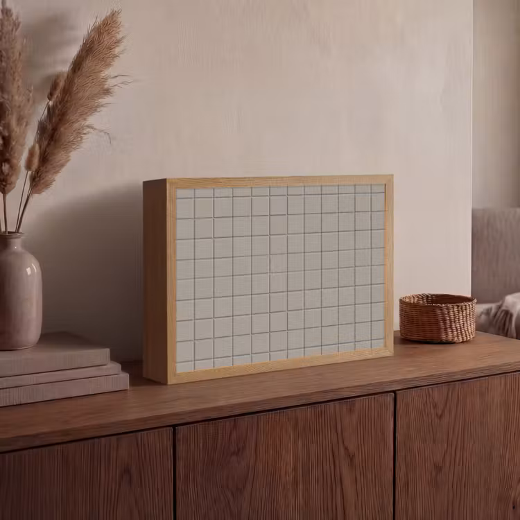 Tegel - Patroon Kiezel - Grijs Light Box met batterij (Wandlamp) middel 907 -sfeer2