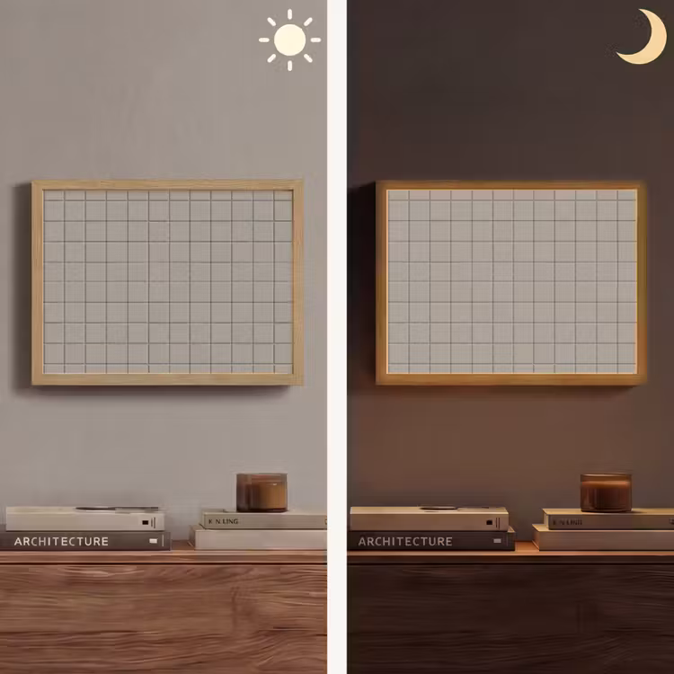 Tegel - Patroon Kiezel - Grijs Light Box met batterij (Wandlamp) middel 907 -sfeer3
