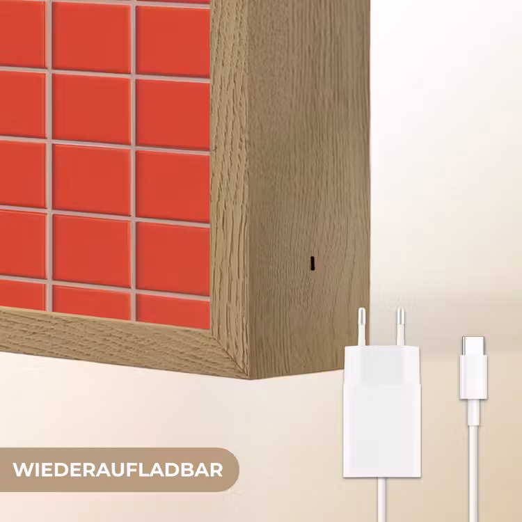 Tegel - Patroon - Kersen - Rood Light Box met batterij (Wandlamp) middel 907 -USP_websiteoplaadbaarDE