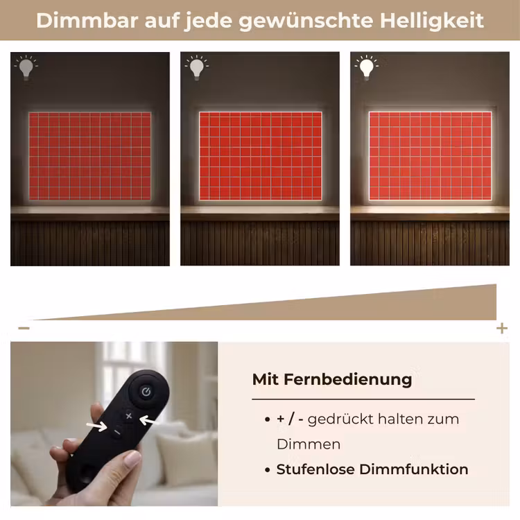 Tegel - Patroon - Kersen - Rood Light Box met batterij (Wandlamp) middel 907 -USP_dimbaarDE