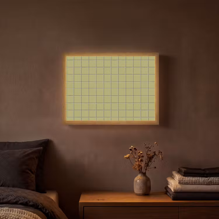 Tegel - Patroon - Olijfgroen Light Box met batterij (Wandlamp) middel 907 -sfeer4