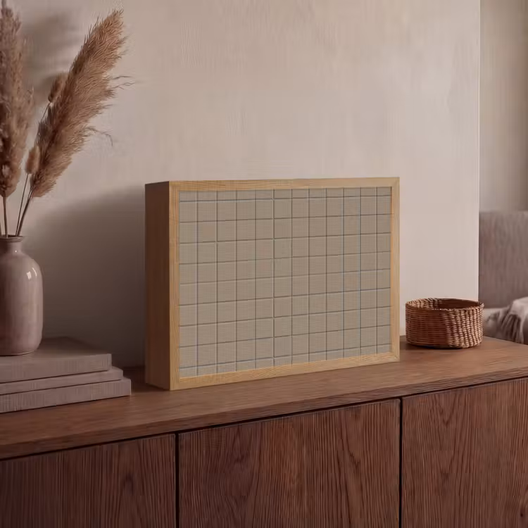 Tegel - Patroon - Taupe Light Box met batterij (Wandlamp) middel 907 -sfeer2