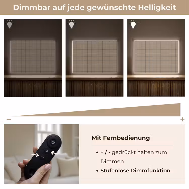 Tegel - Patroon - Taupe Light Box met batterij (Wandlamp) middel 907 -USP_dimbaarDE