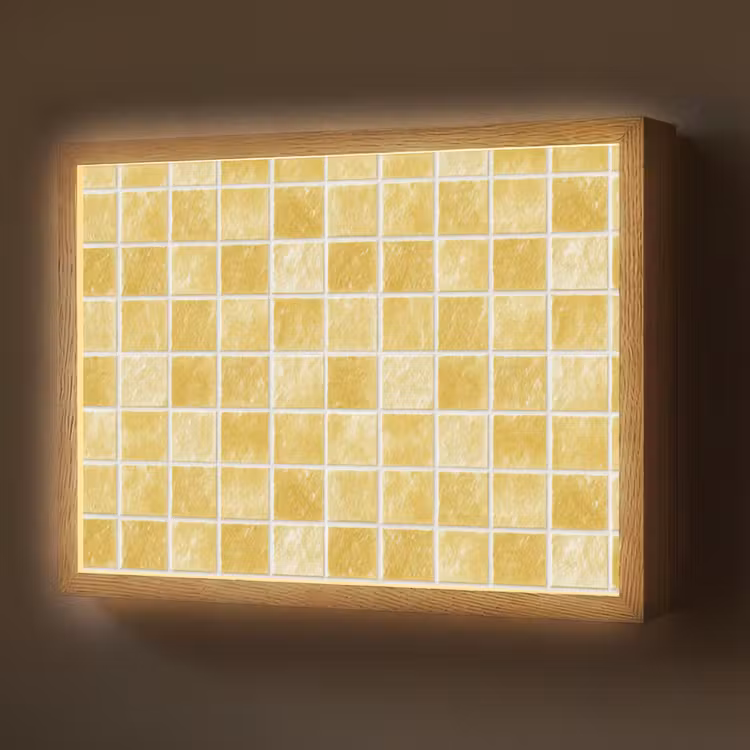 Tegels - Mozaïek - Textuur - Goudgeel Light Box met batterij (Wandlamp) middel 907 -z3d_website