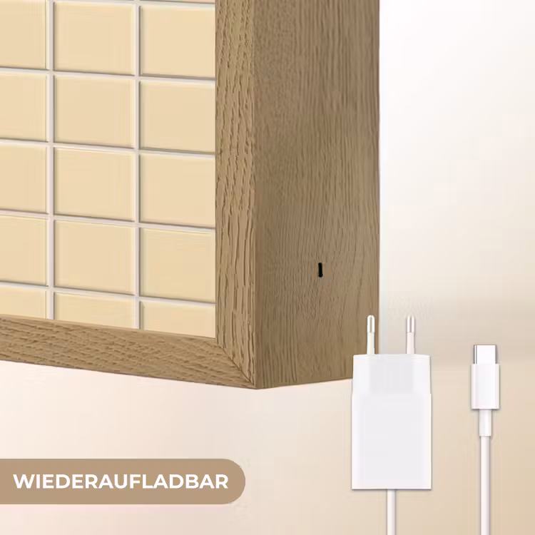 Tegels - Patroon - Crème Light Box met batterij (Wandlamp) middel 907 -USP_websiteoplaadbaarDE
