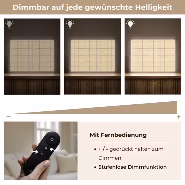 Tegels - Patroon - Crème Light Box met batterij (Wandlamp) middel 907 -USP_dimbaarDE