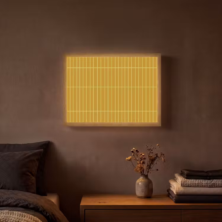 Tegels - Verticaal - Mosterdgeel Light Box met batterij (Wandlamp) middel 907 -sfeer4