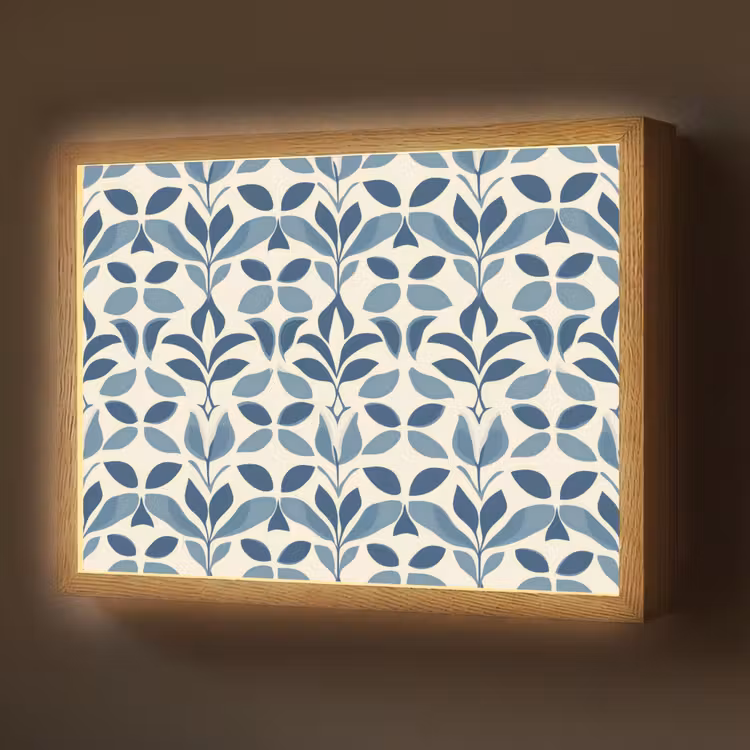 Flora - Modern - Blauw Light Box met batterij (Wandlamp) middel 907 -z3d_website