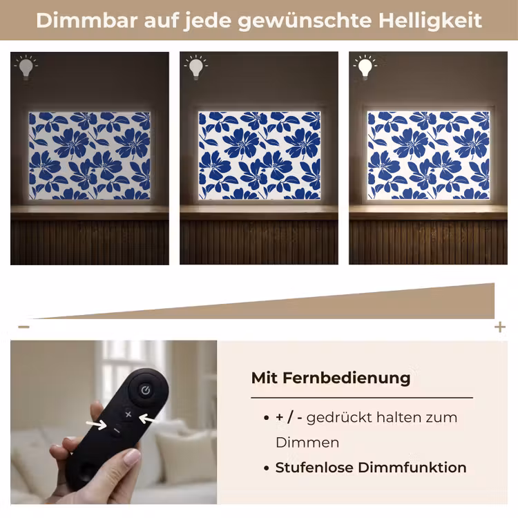Floraal - Modern - Blauw Light Box met batterij (Wandlamp) middel 907 -USP_dimbaarDE