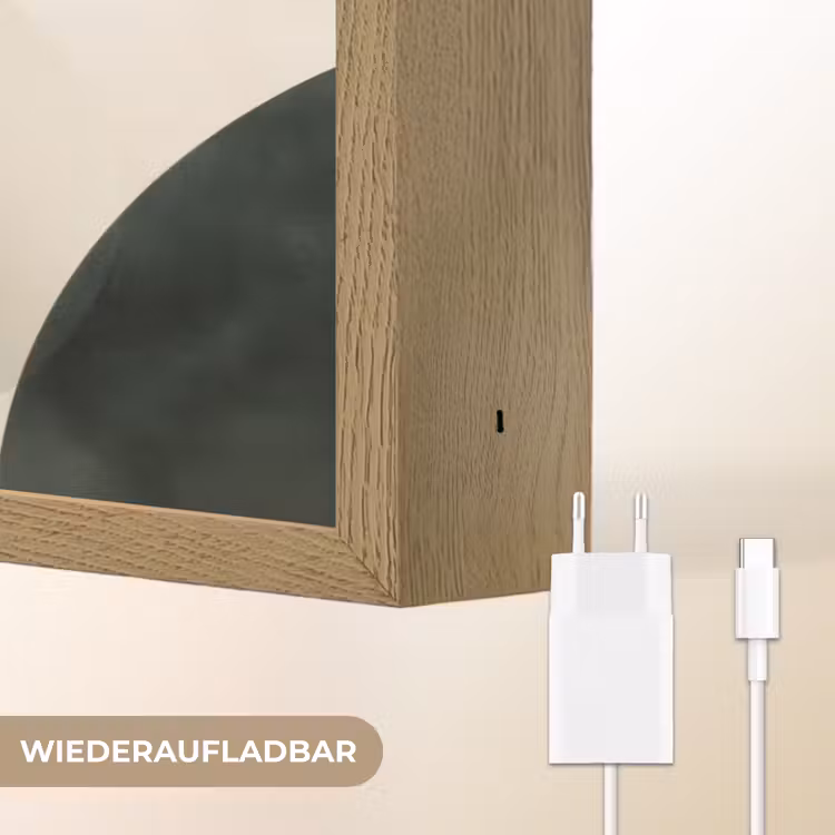 Vlakken - Abstract - Beige - Cirkels Light Box met batterij (Wandlamp) middel -USP_websiteoplaadbaarDE