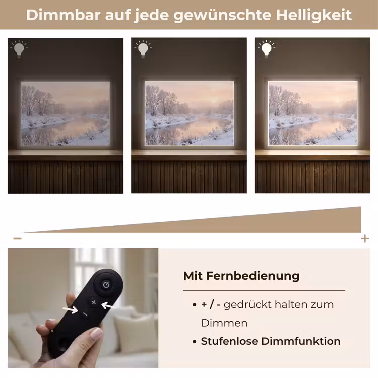 Rivier - Winter - Landschap - Sneeuw - Zonsopgang Light Box met batterij (Wandlamp) middel -USP_dimbaarDE