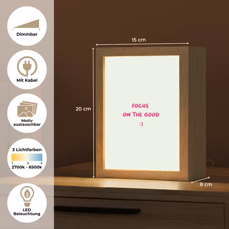 Focus - Beige - Roze - Smiley Light Box met kabel (Wandlamp) klein -USP_websiteoverzichtDE