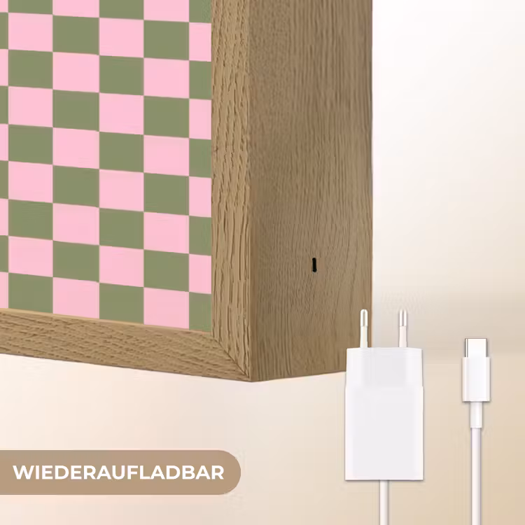 Focus - Vakken - Roze Light Box met batterij (Wandlamp) middel -USP_websiteoplaadbaarDE