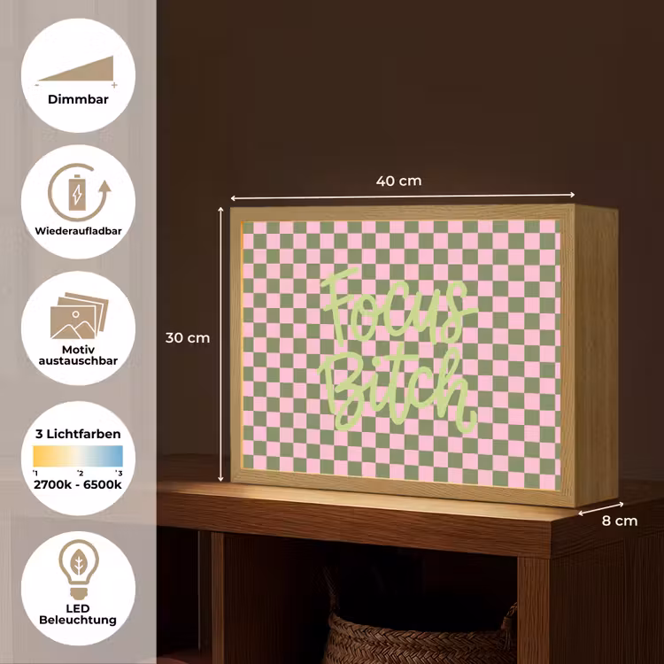 Focus - Vakken - Roze Light Box met batterij (Wandlamp) middel -USP_websiteoverzichtDE