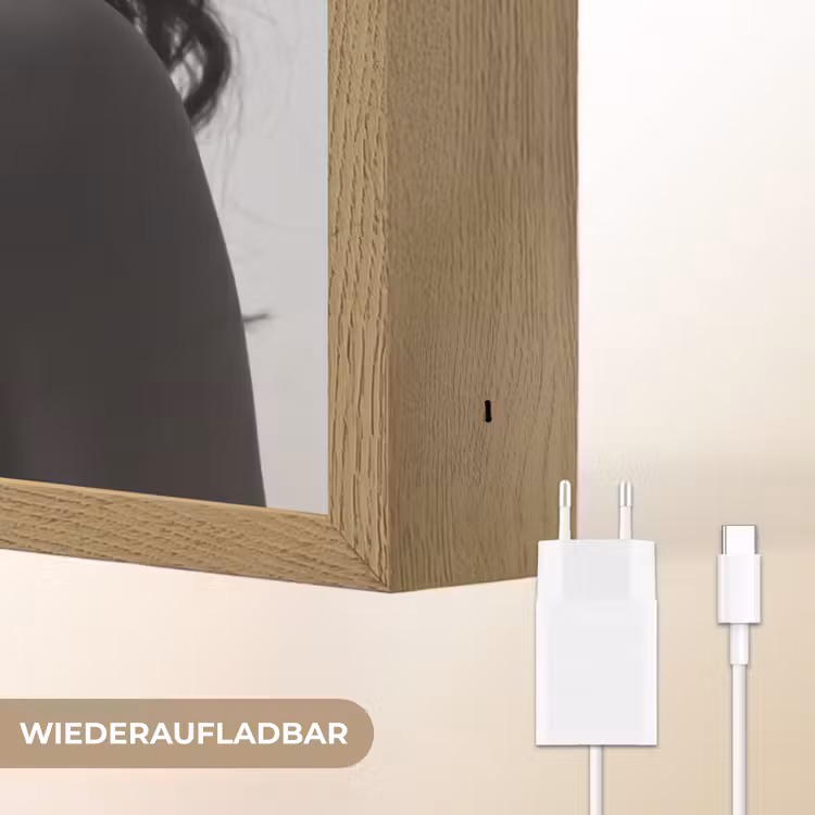 Vrouw - Ketting - Fashion - Zwart - Wit Light Box met batterij (Wandlamp) middel -USP_websiteoplaadbaarDE