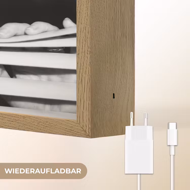 Vrouw - Jaloezieën - Portret - Zwart-wit Light Box met batterij (Wandlamp) middel -USP_websiteoplaadbaarDE