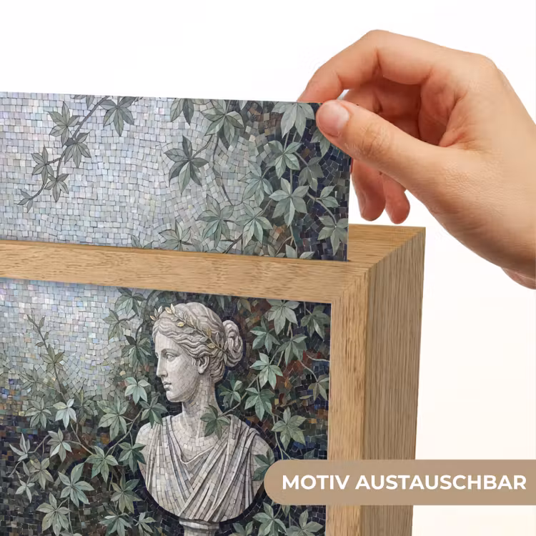 Vrouw - Klassiek - Mozaiëk - Natuur - Groen Light Box met kabel (Wandlamp) klein -USP_websiteprintDE