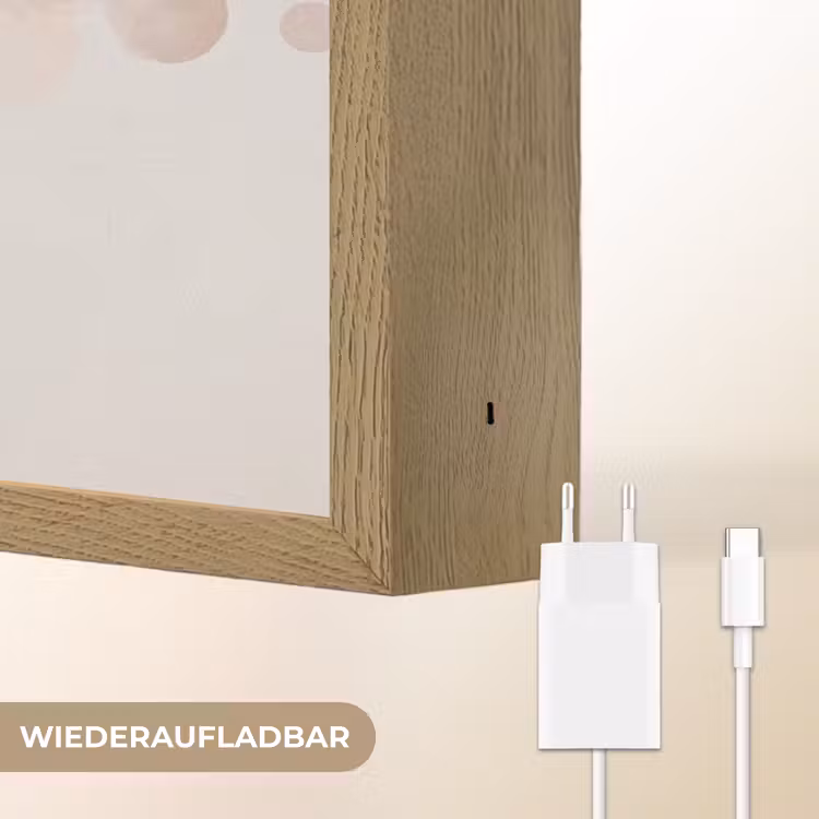Vrouw - Cirkels - Beige Light Box met batterij (Wandlamp) middel -USP_websiteoplaadbaarDE