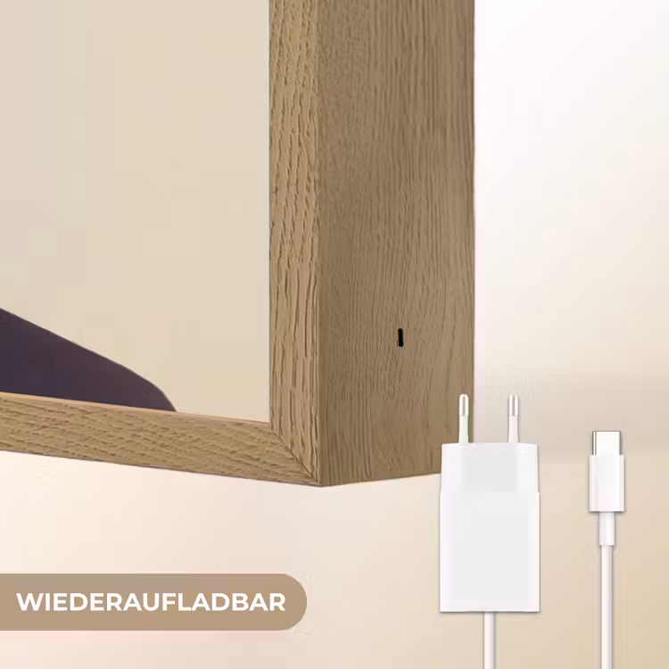 Vrouw - Oranje - Abstract - Modern - Kleurrijk Light Box met batterij (Wandlamp) middel -USP_websiteoplaadbaarDE