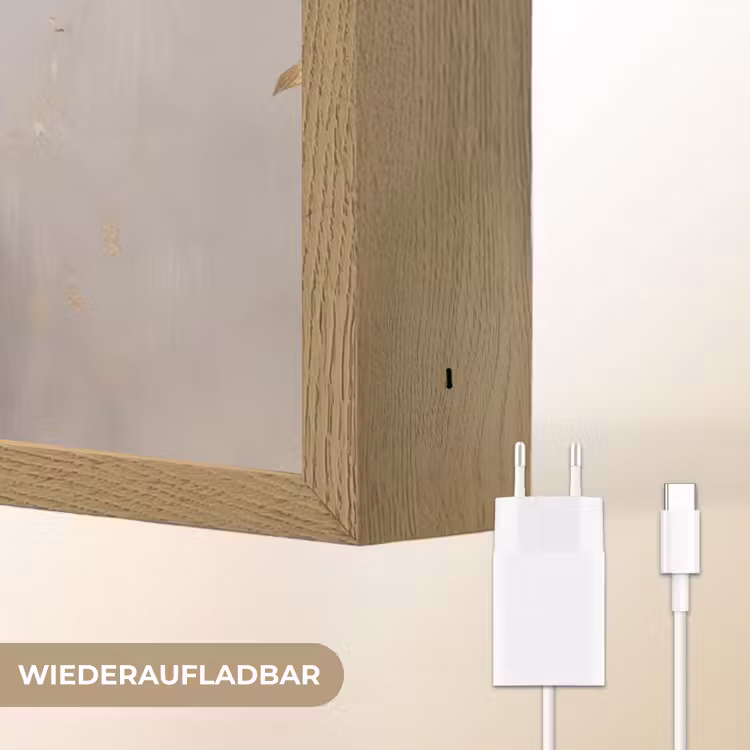Vrouw - Pioenroos - Wit Light Box met batterij (Wandlamp) middel -USP_websiteoplaadbaarDE