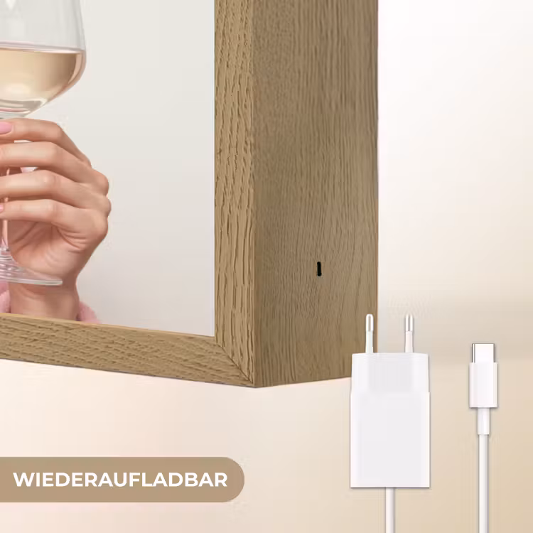 Vrouw - Roze - Wijn - Zonnebril Light Box met batterij (Wandlamp) middel -USP_websiteoplaadbaarDE