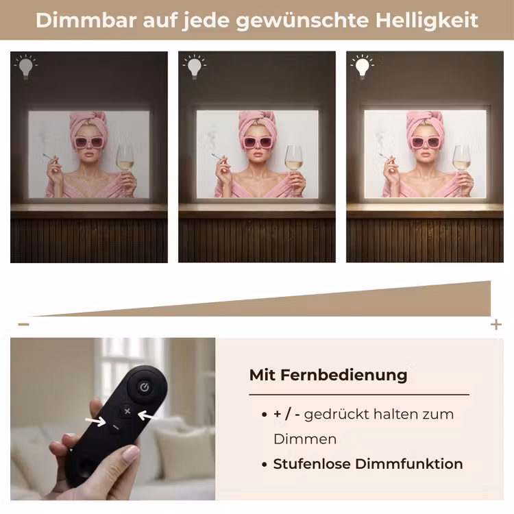 Vrouw - Roze - Wijn - Zonnebril Light Box met batterij (Wandlamp) middel -USP_dimbaarDE
