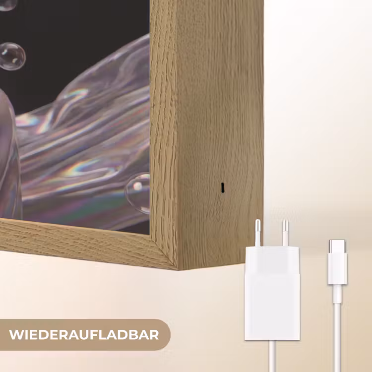 Vrouw - Bellen - Abstract - Kleurrijk Light Box met batterij (Wandlamp) middel -USP_websiteoplaadbaarDE