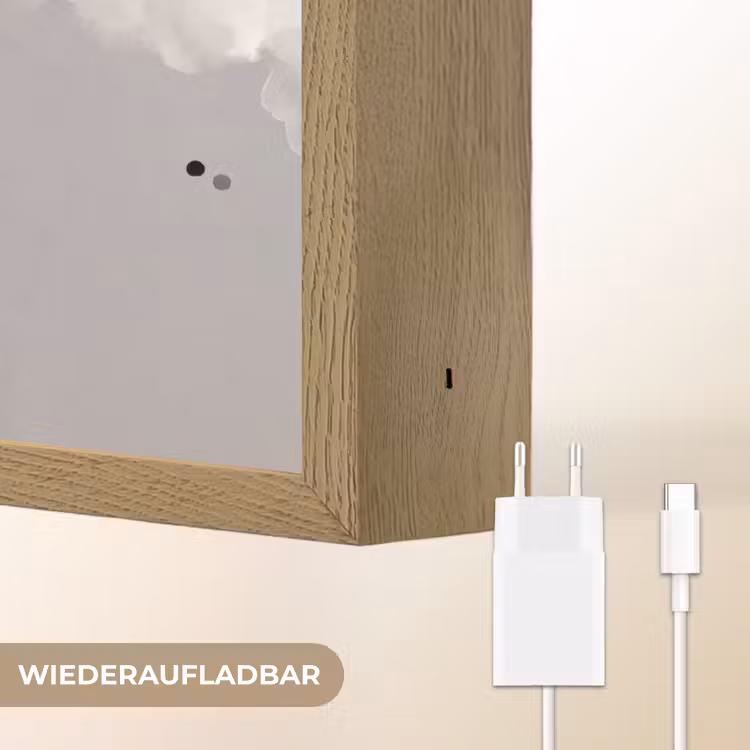Vrouw - Wolk - Grijs Light Box met batterij (Wandlamp) middel -USP_websiteoplaadbaarDE