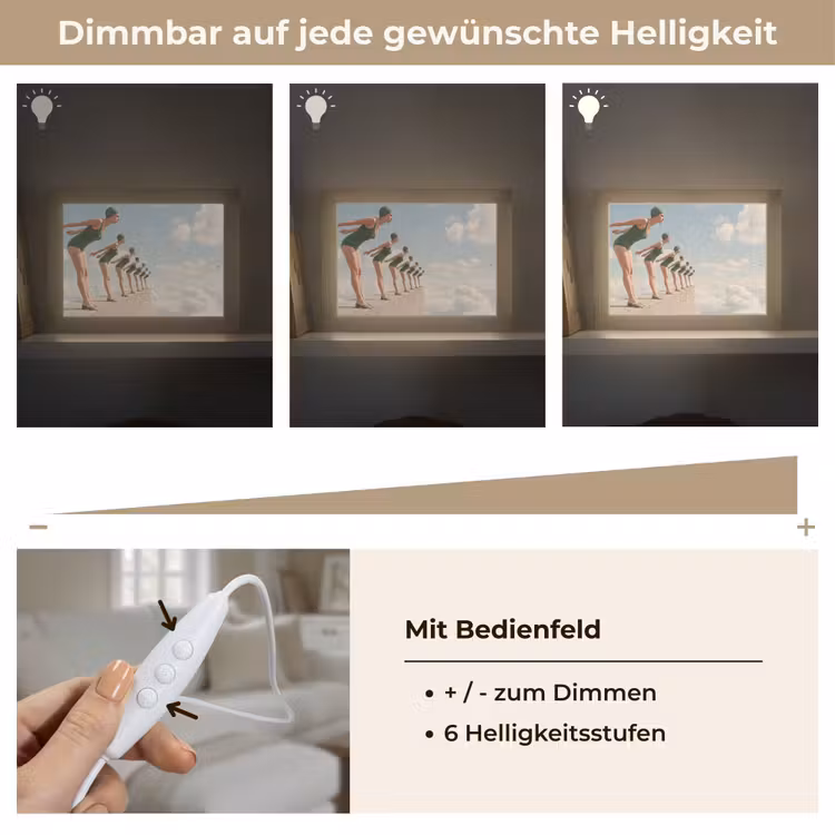 Lightbox - Wandleuchte - Frauen – Tauchhaltung – Wolken - Vrouwen - Duikhouding - Wolken Light Box met kabel (Wandlamp) klein