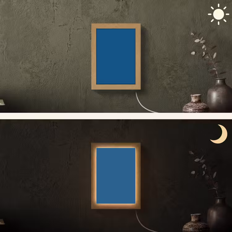 Free - Groove - Blauw Light Box met kabel (Wandlamp) klein 929 -sfeer3