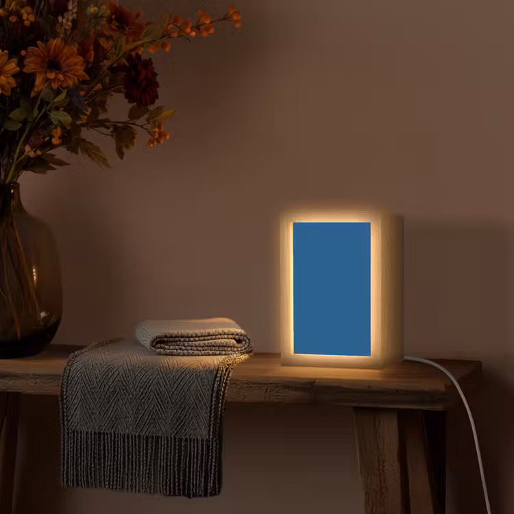 Free - Groove - Blauw Light Box met kabel (Wandlamp) klein 929 -sfeer4