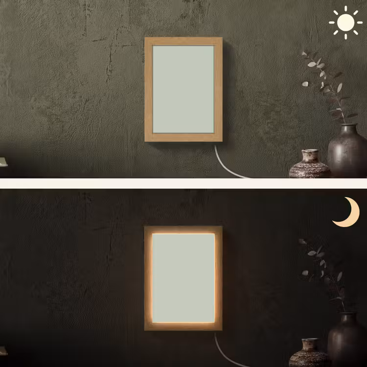 Frosted - Mint - Groen Light Box met kabel (Wandlamp) klein 929 -sfeer3