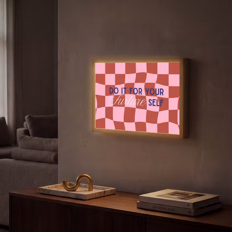 Furture - Geblokt - Rood Light Box met batterij (Wandlamp) middel -sfeer1