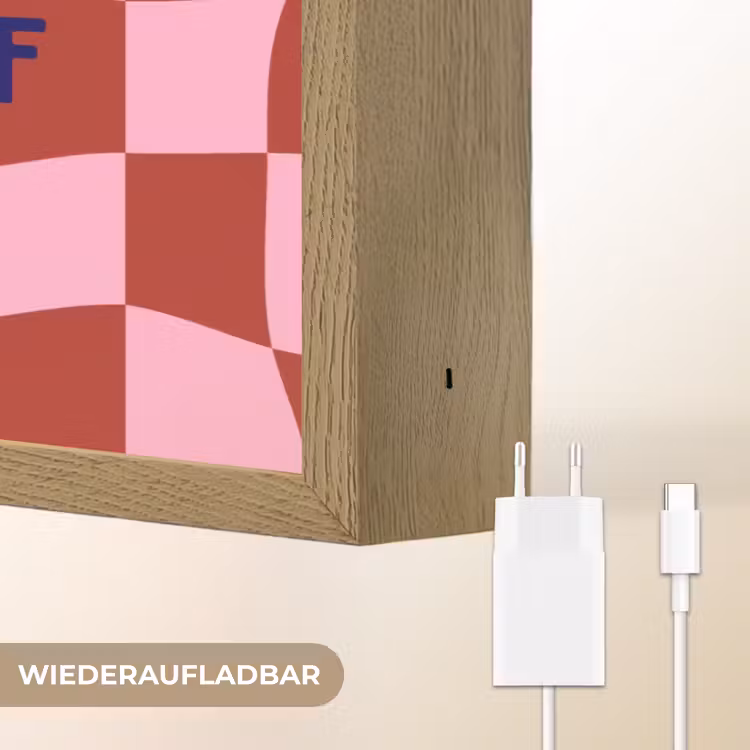 Furture - Geblokt - Rood Light Box met batterij (Wandlamp) middel -USP_websiteoplaadbaarDE