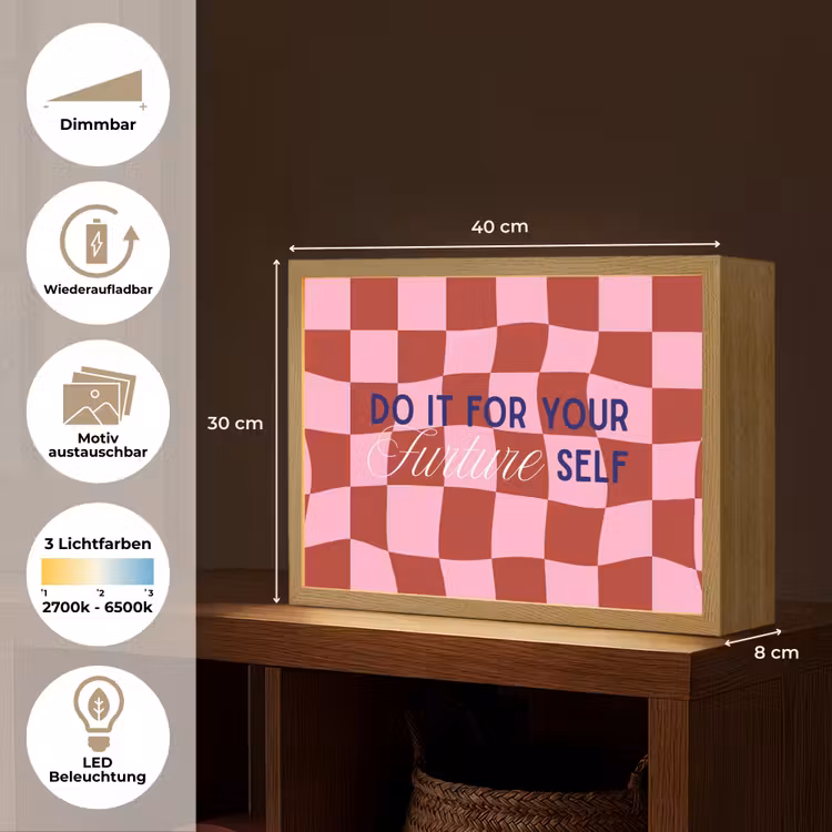Furture - Geblokt - Rood Light Box met batterij (Wandlamp) middel -USP_websiteoverzichtDE